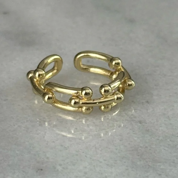 Gold Chain Link Chunky Ring Brand New - Picture 2 of 4